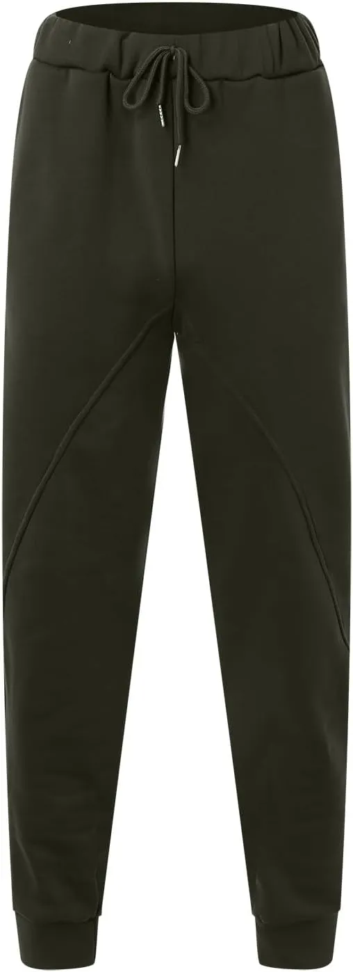Mens Sweatpants with Pockets Big and Tall Athletic Drawstring Cargo Pants Hiking Outdoor Twill Track Jogging Sweatpants