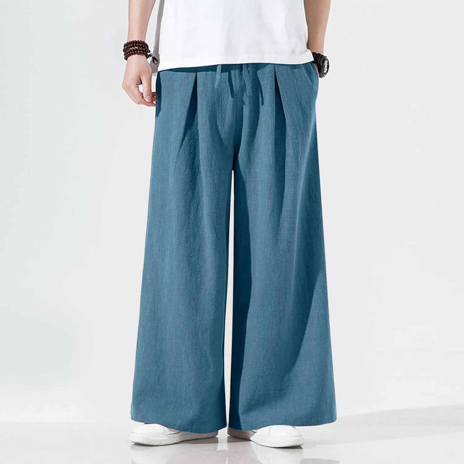 Mens Sweatpants with Pockets Big and Tall Thick Fleece Joggers Loose Sport Long Trousers Male Casual Warm Sweatpants