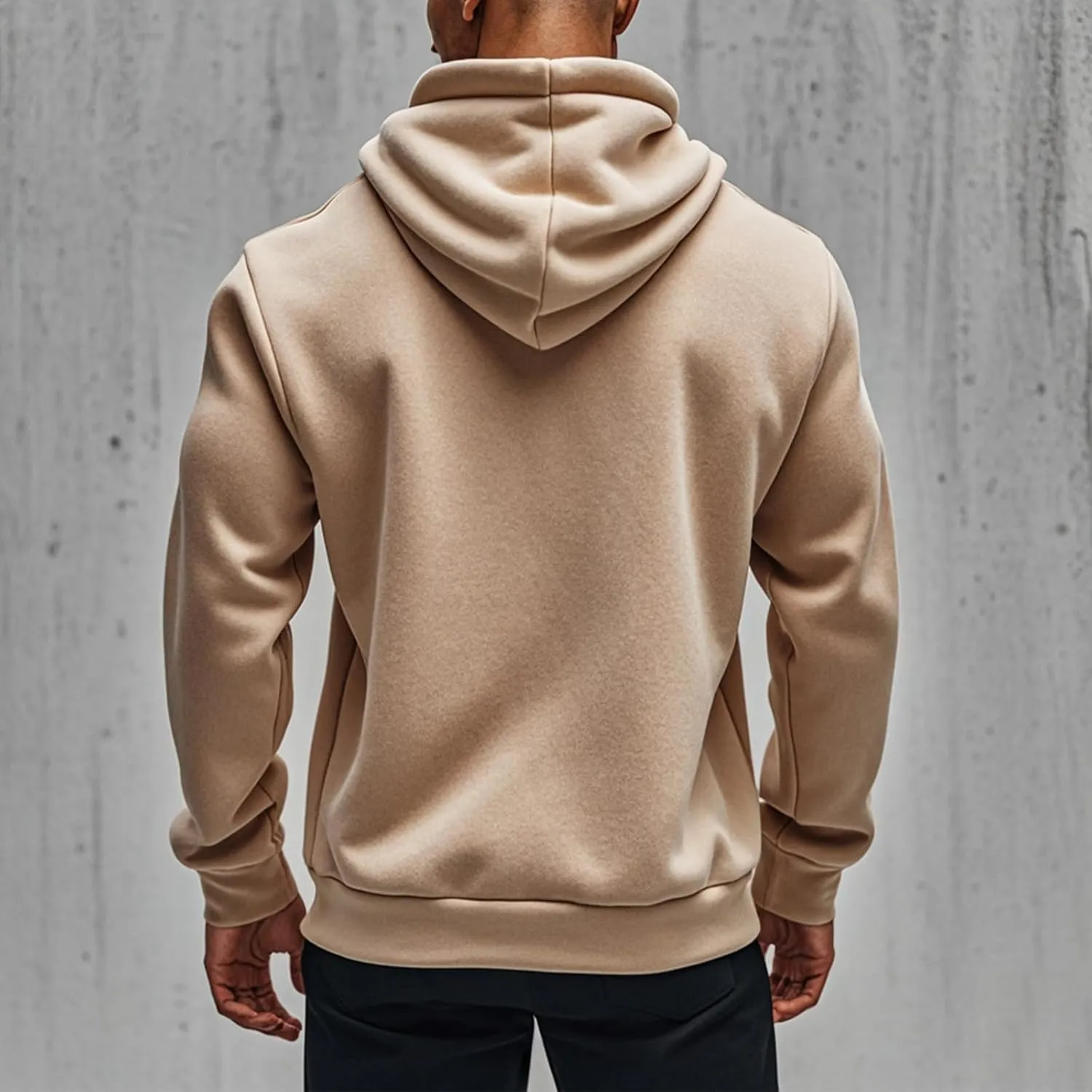 Mens Zip Up Hooded Sweatshirt Long Sleeve Casual Full-Zip Sweatshirt with Kanga Pockets