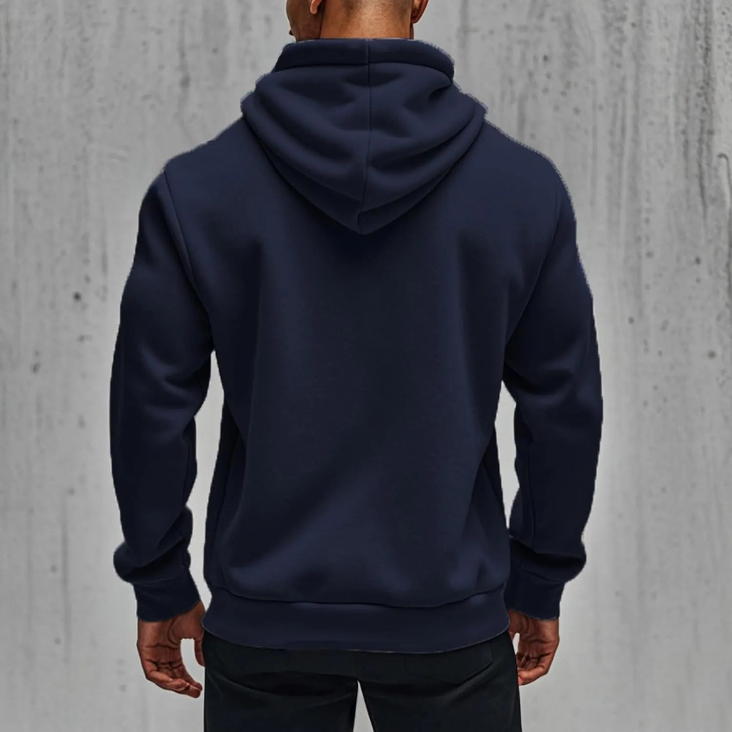Mens Zip Up Hooded Sweatshirt Long Sleeve Casual Full-Zip Sweatshirt with Kanga Pockets