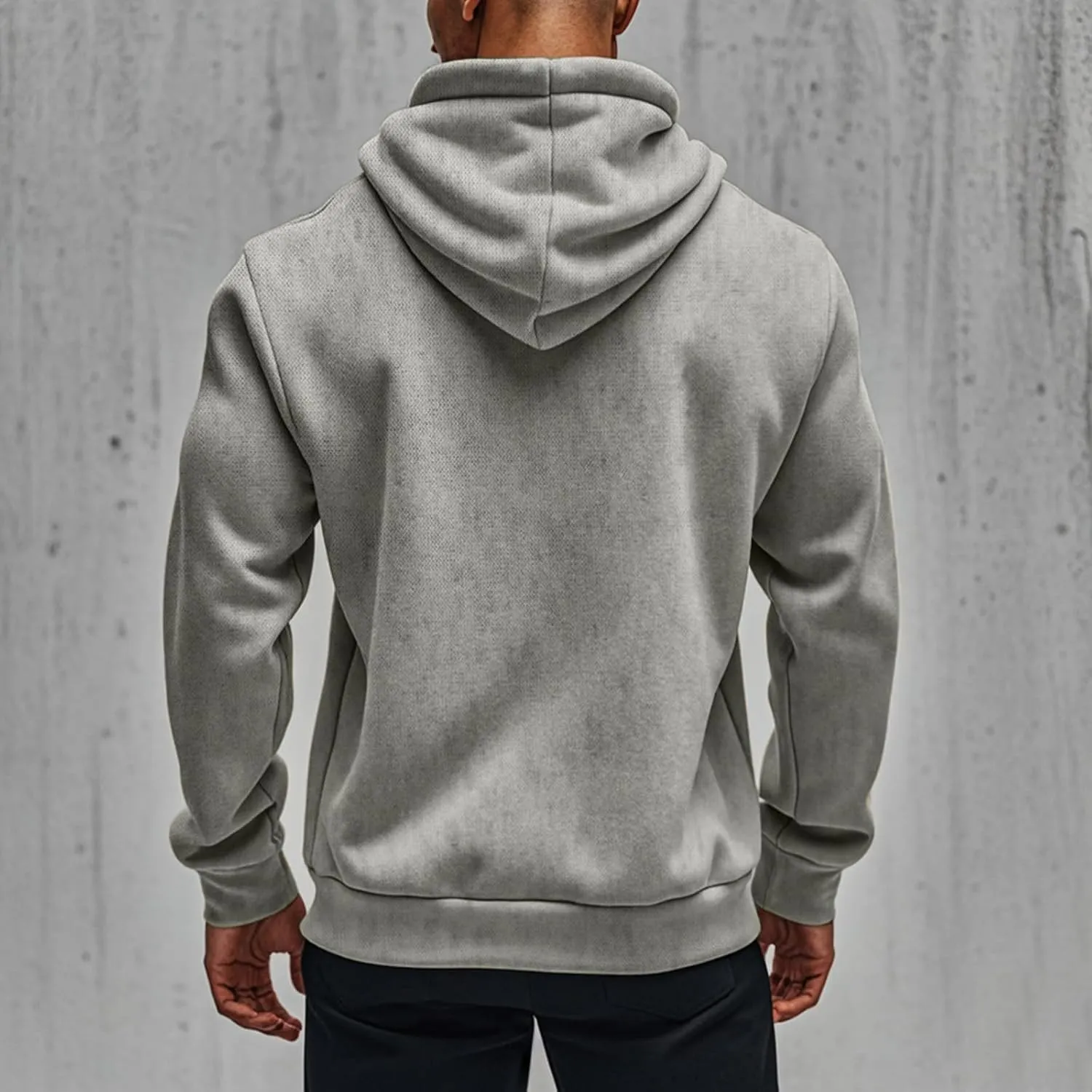 Mens Zip Up Hooded Sweatshirt Long Sleeve Casual Full-Zip Sweatshirt with Kanga Pockets