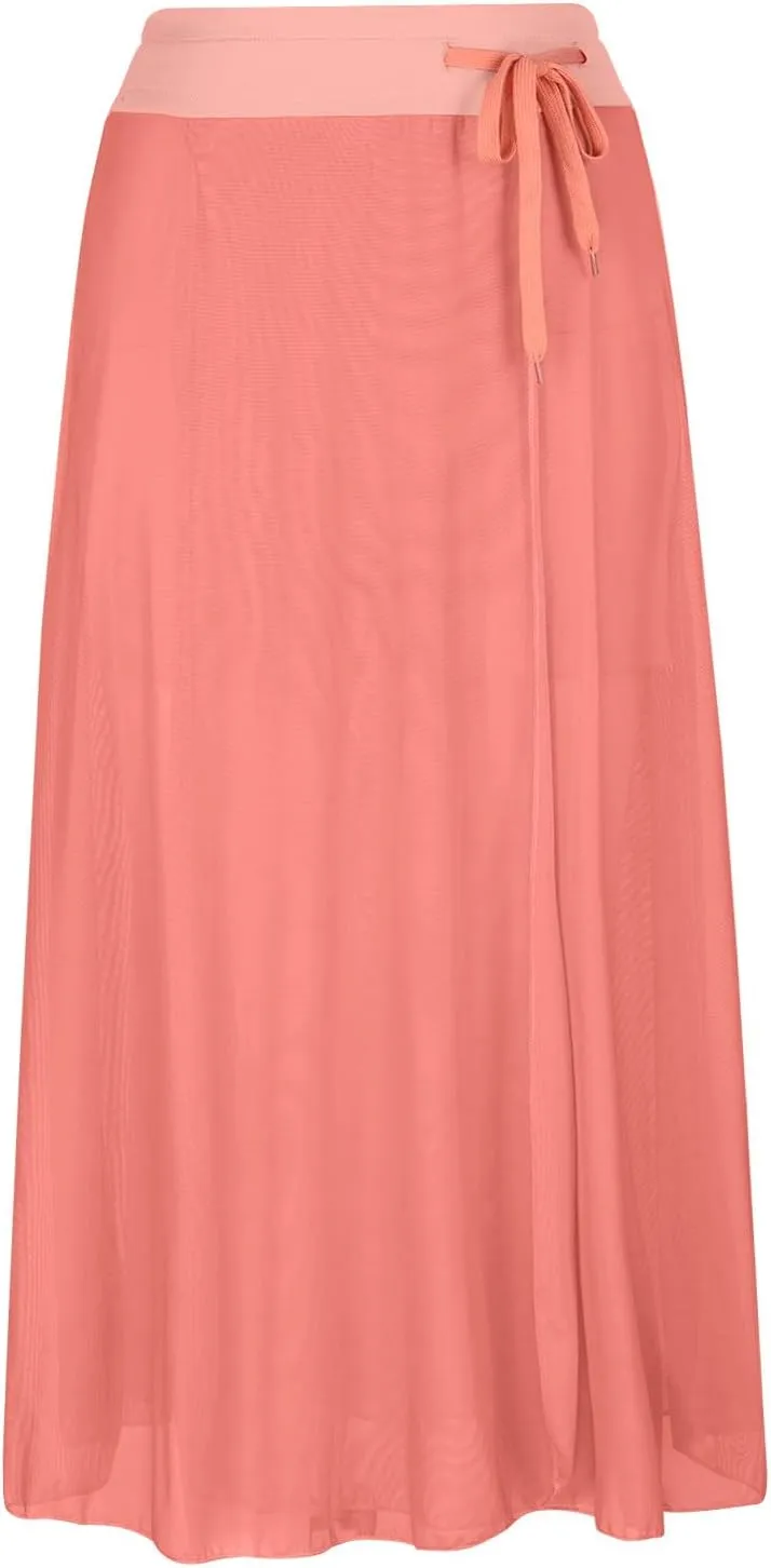 Mesh Tulle Skirts for Women Flowy Lace Up Elastic High Waisted Maxi Skirts Solid Color Pleated Swing Long Skirts