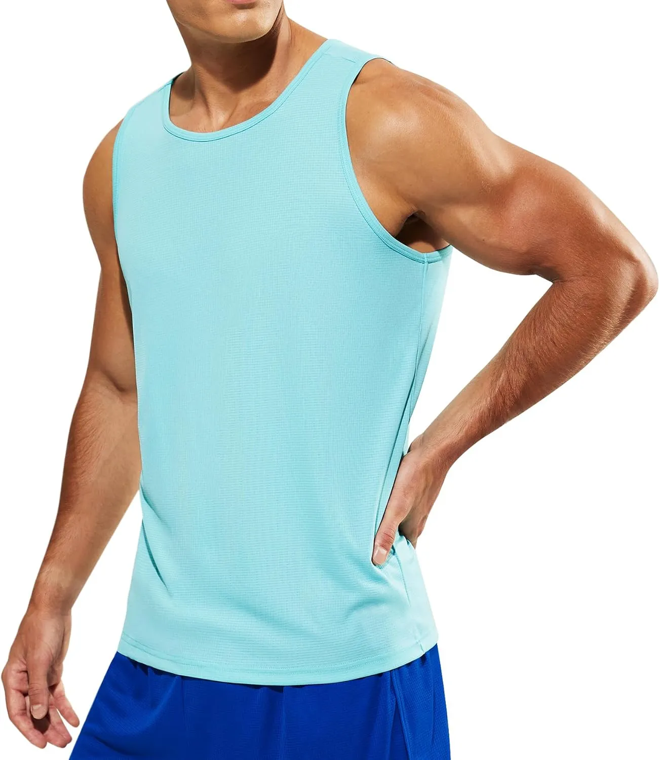MIER Men's Tank Tops Quick Dry Swim Athletic Gym Running Muscle Beach Sleeveless Workout Shirts for Men