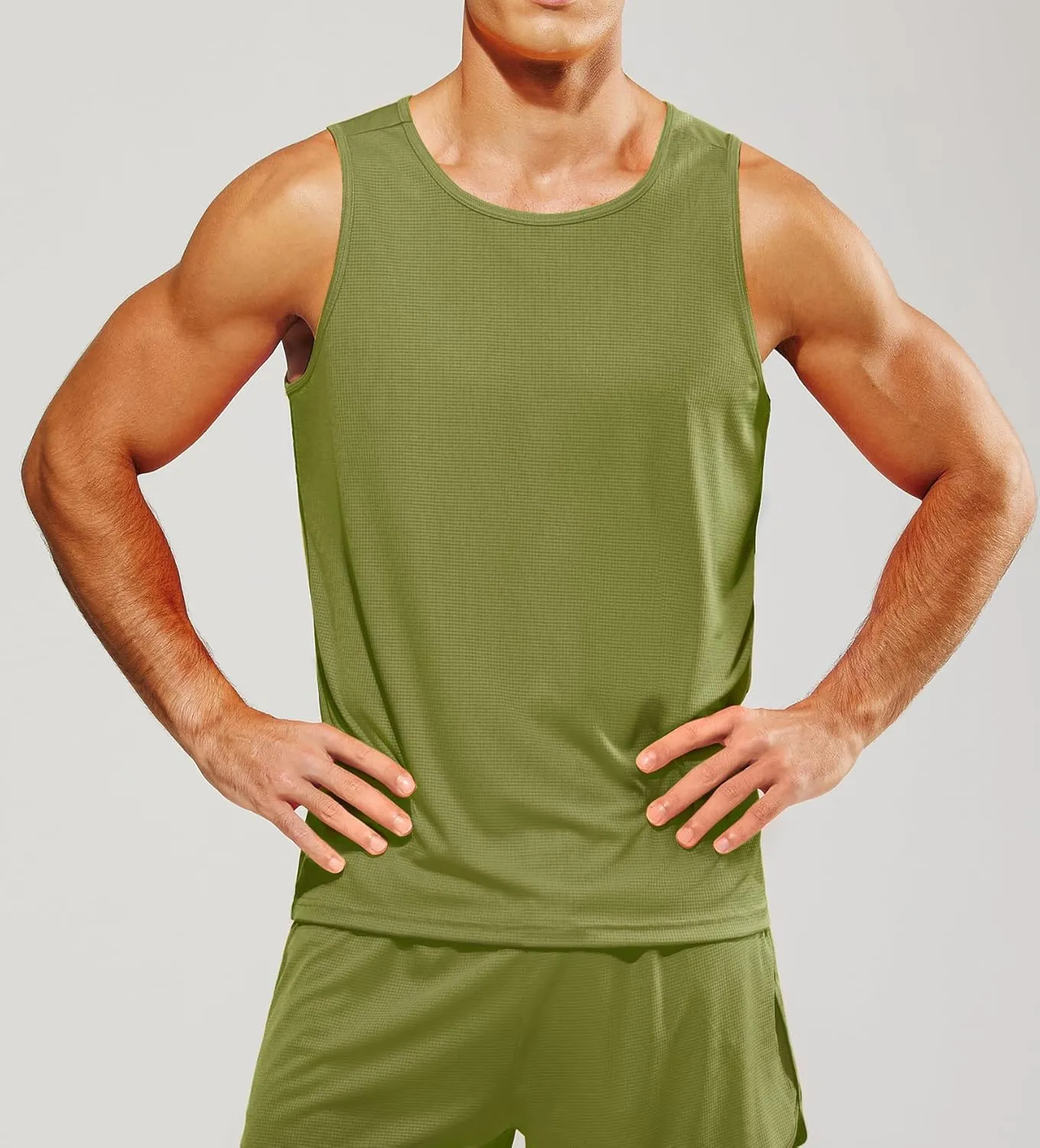 MIER Men's Tank Tops Quick Dry Swim Athletic Gym Running Muscle Beach Sleeveless Workout Shirts for Men