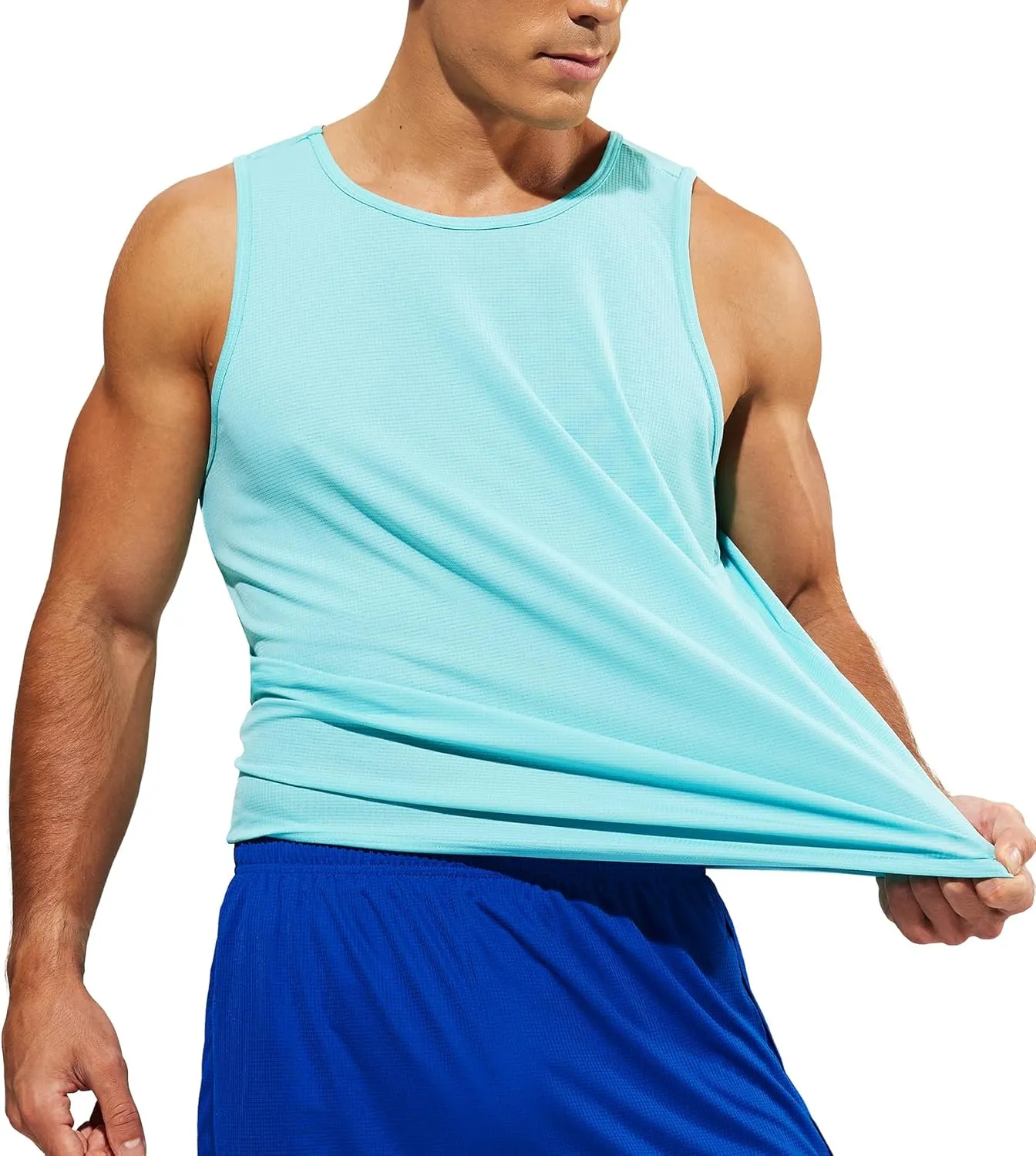 MIER Men's Tank Tops Quick Dry Swim Athletic Gym Running Muscle Beach Sleeveless Workout Shirts for Men