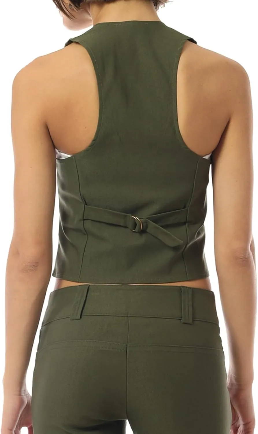 MixMatchy Women's Dressy Casual Suit Vest Waistcoat Uniform Tuxedo Vest Jacket