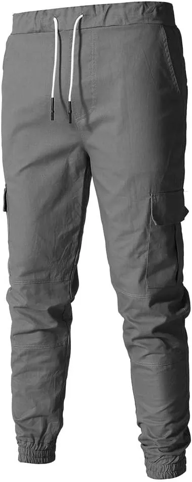 NATHGAM Fashion Mens Casual Pants Slim Fit Chino Pants Training Trousers Drawstring Jogger Pants Outdoor Cargo Pant Sweatpant
