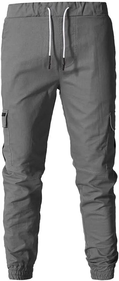 NATHGAM Fashion Mens Casual Pants Slim Fit Chino Pants Training Trousers Drawstring Jogger Pants Outdoor Cargo Pant Sweatpant