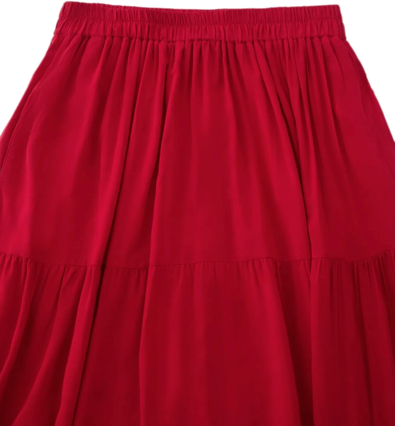 OSTOO Women's Summer Long Flowy Renaissance Skirt with Pockets - Boho High Waist A-Line Maxi Skirt