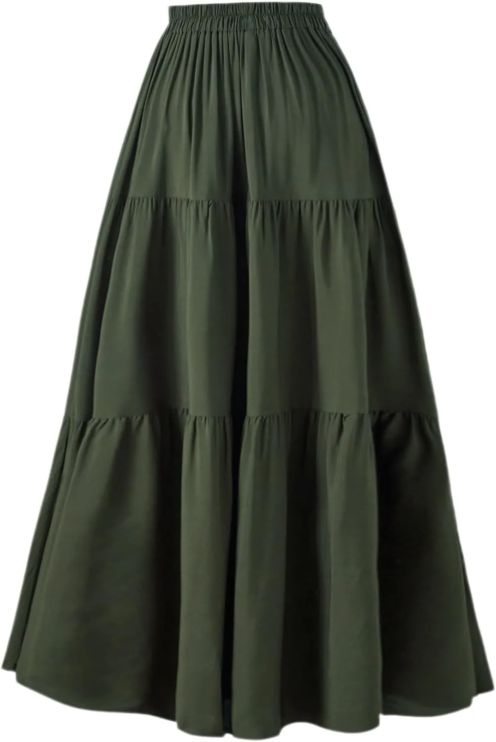 OSTOO Women's Summer Long Flowy Renaissance Skirt with Pockets - Boho High Waist A-Line Maxi Skirt