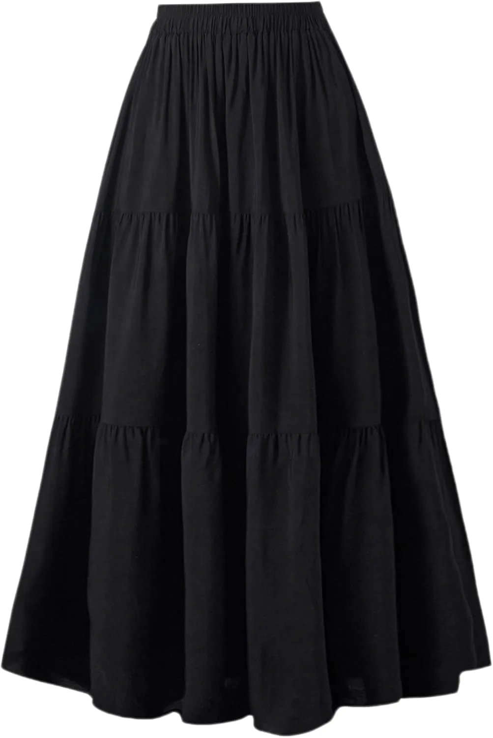 OSTOO Women's Summer Long Flowy Renaissance Skirt with Pockets - Boho High Waist A-Line Maxi Skirt