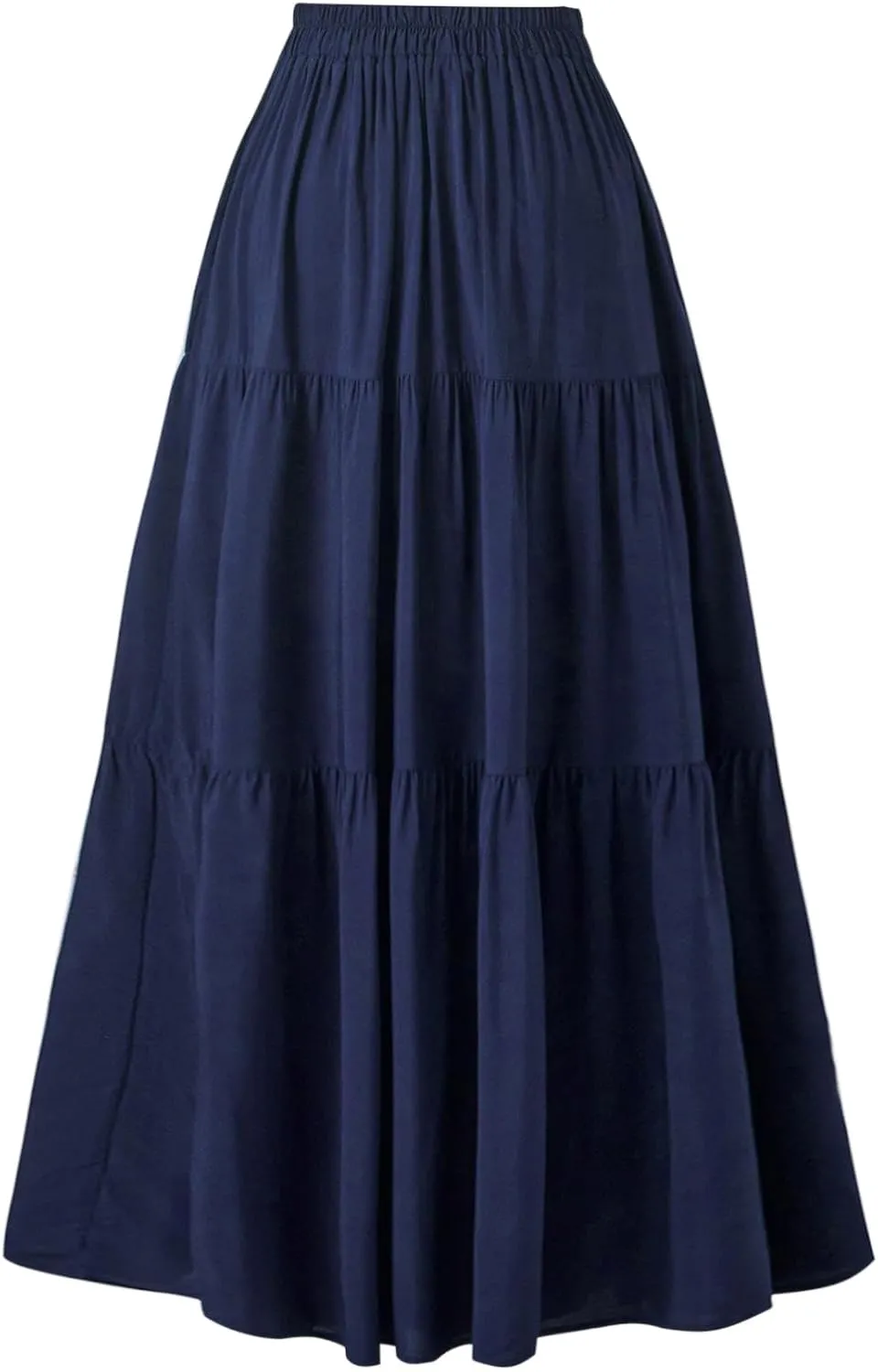 OSTOO Women's Summer Long Flowy Renaissance Skirt with Pockets - Boho High Waist A-Line Maxi Skirt