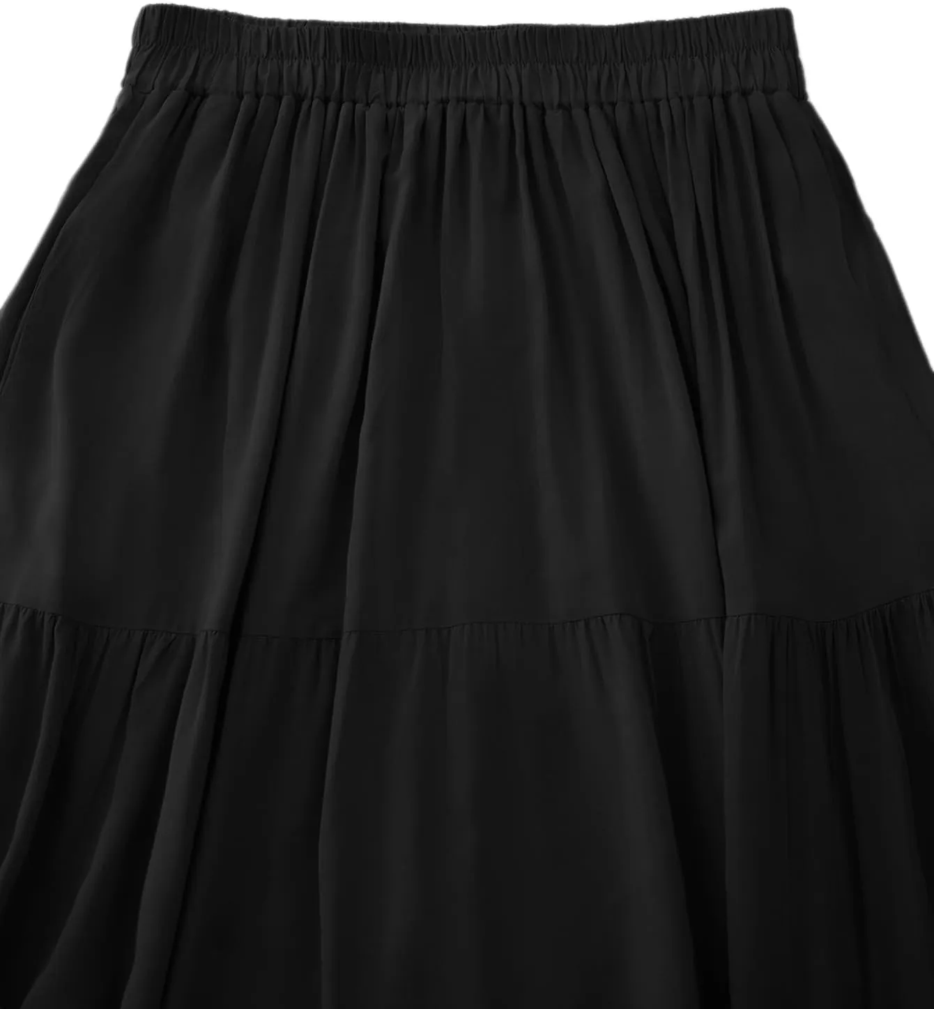 OSTOO Women's Summer Long Flowy Renaissance Skirt with Pockets - Boho High Waist A-Line Maxi Skirt