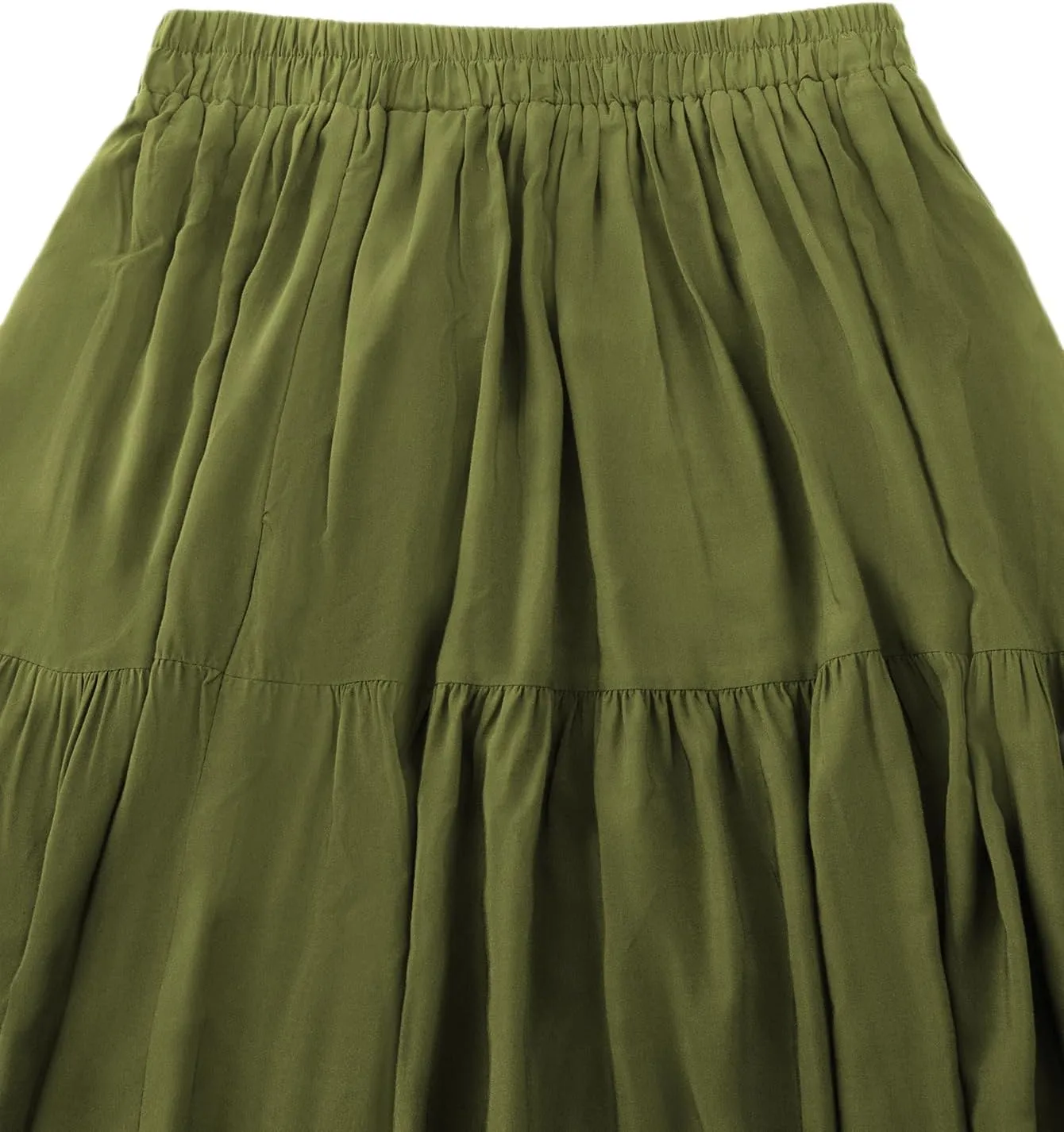 OSTOO Women's Summer Long Flowy Renaissance Skirt with Pockets - Boho High Waist A-Line Maxi Skirt