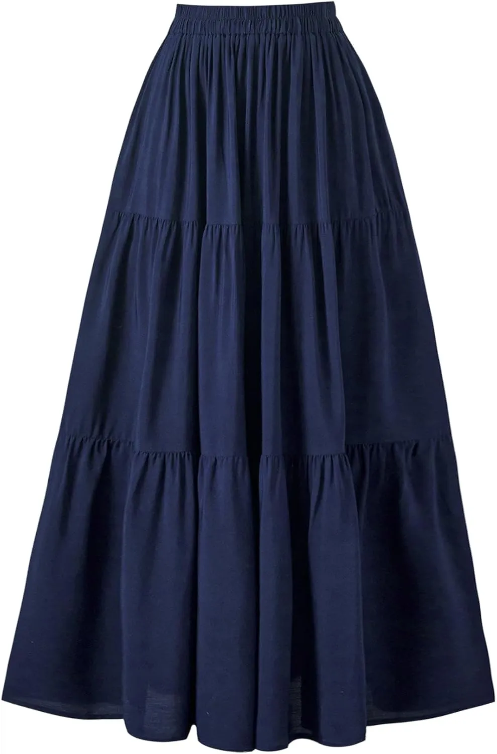 OSTOO Women's Summer Long Flowy Renaissance Skirt with Pockets - Boho High Waist A-Line Maxi Skirt