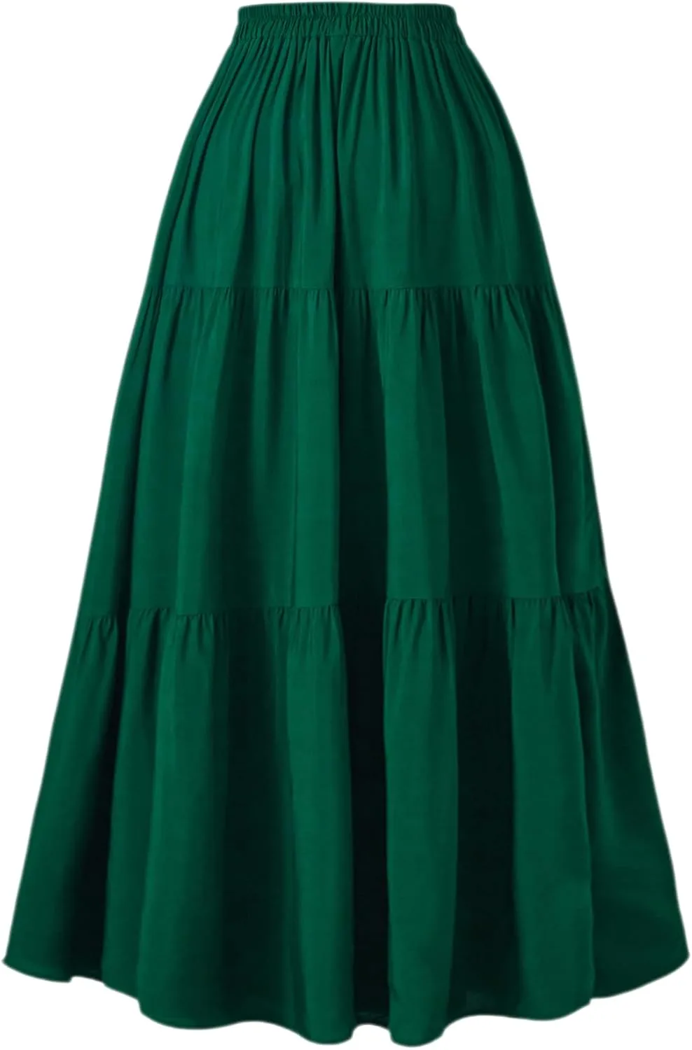 OSTOO Women's Summer Long Flowy Renaissance Skirt with Pockets - Boho High Waist A-Line Maxi Skirt