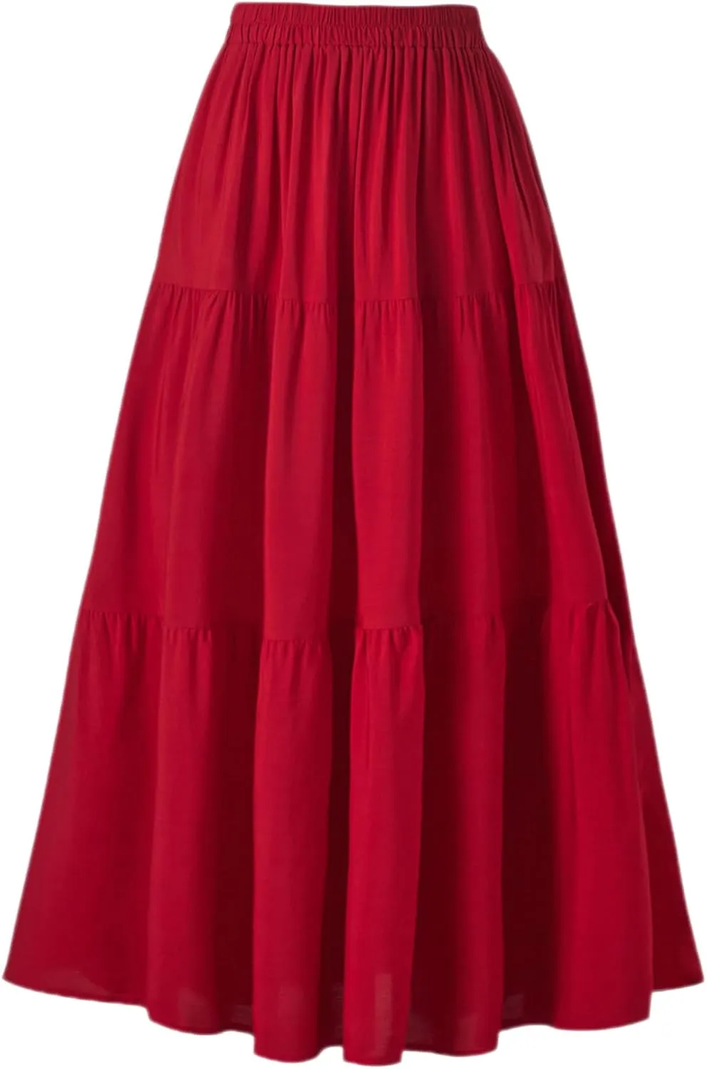 OSTOO Women's Summer Long Flowy Renaissance Skirt with Pockets - Boho High Waist A-Line Maxi Skirt