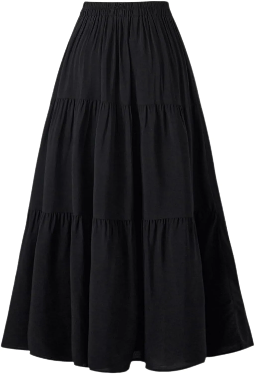 OSTOO Women's Summer Long Flowy Renaissance Skirt with Pockets - Boho High Waist A-Line Maxi Skirt