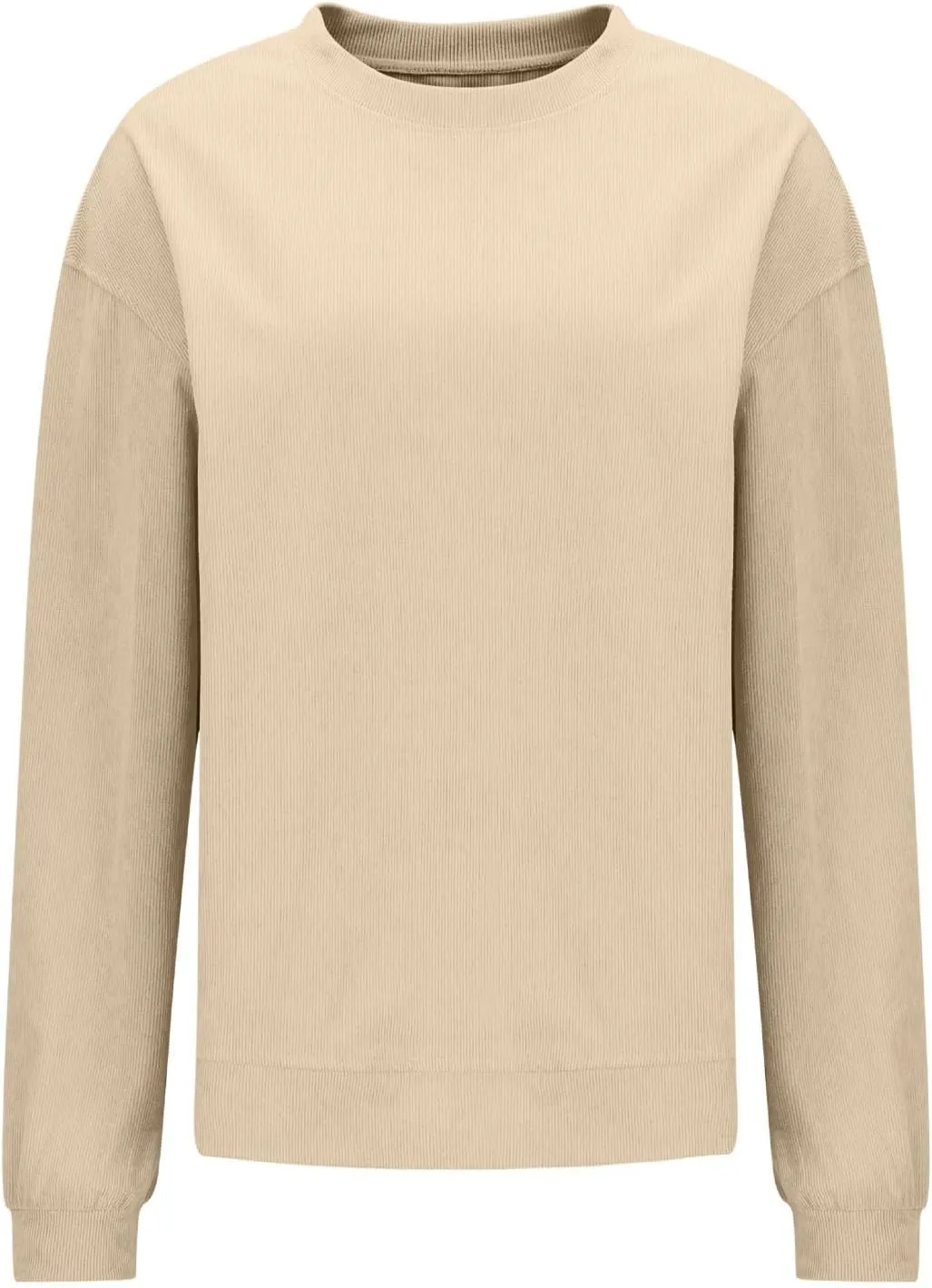 Oversized Crew Neck Sweatshirt Women 2024 Casual Loose Long Sleeve Corduroy Pullover Tops Fall Fashion Outfits Trendy