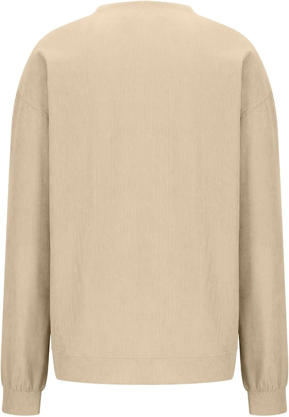 Oversized Crew Neck Sweatshirt Women 2024 Casual Loose Long Sleeve Corduroy Pullover Tops Fall Fashion Outfits Trendy