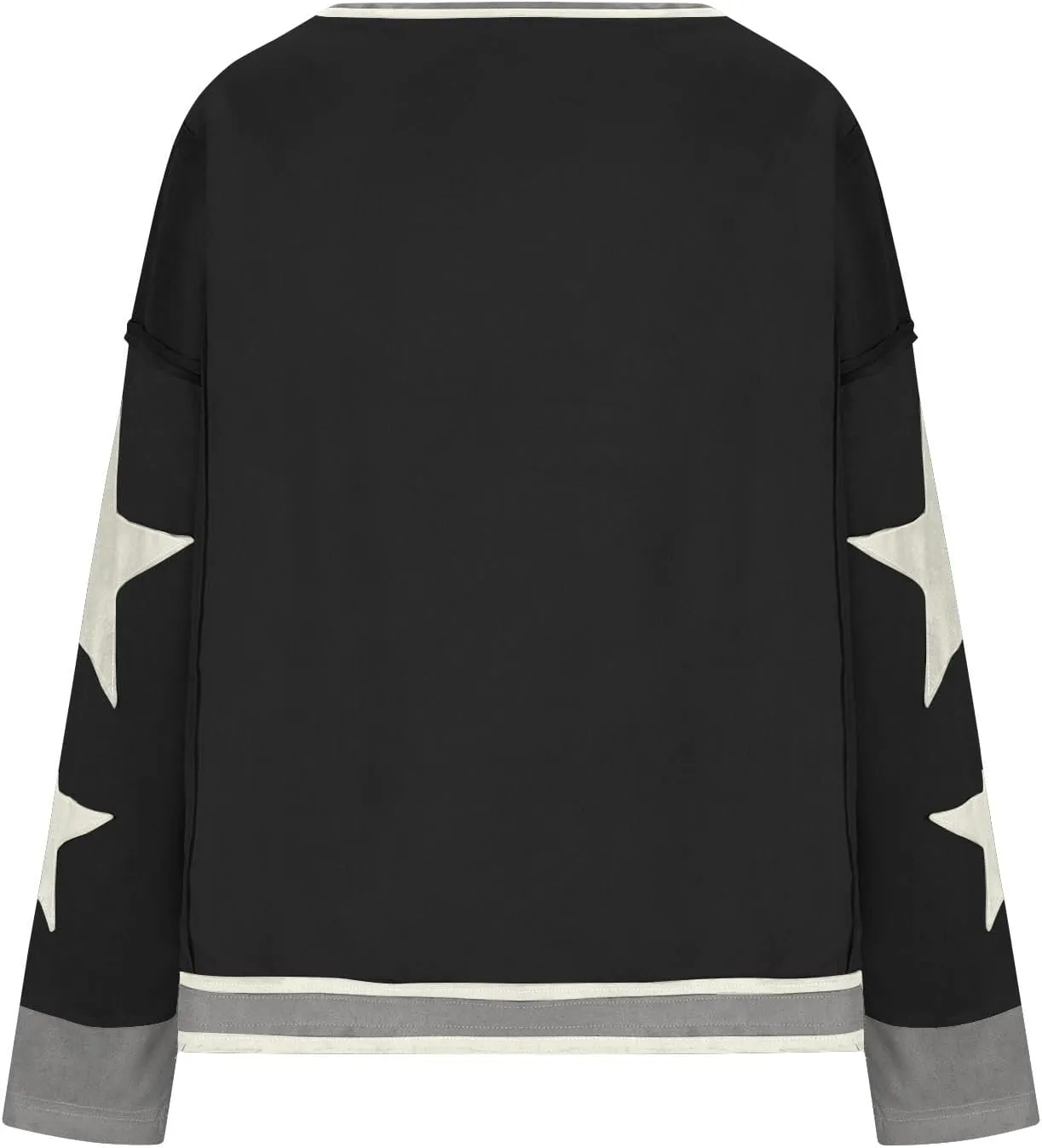 Oversized Star Sweatshirts For Women Fall Fashion 2024 Graphic Long Sleeve Crewneck Drop Shoulder Pullover Tops