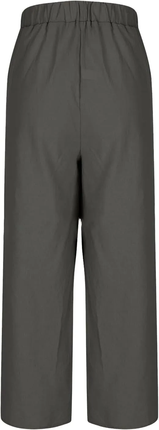 Palazzo Pants for Women Casual High Waist Wide Leg Trousers Baggy Breathable Summer Going Out Hiking Pant with Pocket