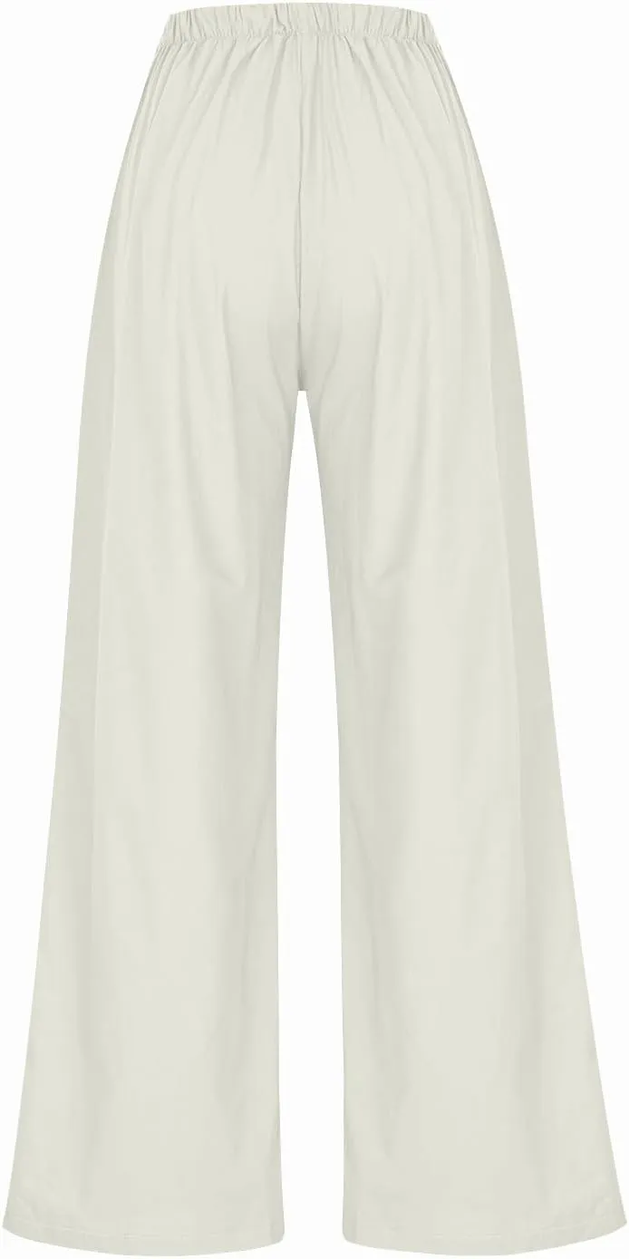 Palazzo Pants for Women,High Waisted Wide Leg Pants Woman Summer Flowy Drawstring Business Casual Trendy Trousers