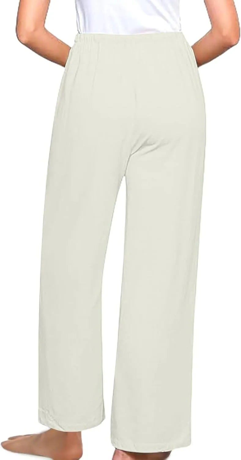 Palazzo Pants for Women,High Waisted Wide Leg Pants Woman Summer Flowy Drawstring Business Casual Trendy Trousers