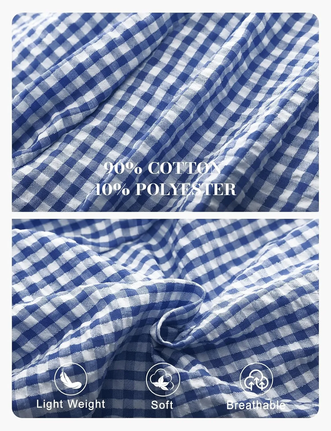PEHMEA Women's Gingham Lounge Pants with Pockets, Wide Leg Pajama Elastic Waist Casual Loose Fit Checkered Long Trousers