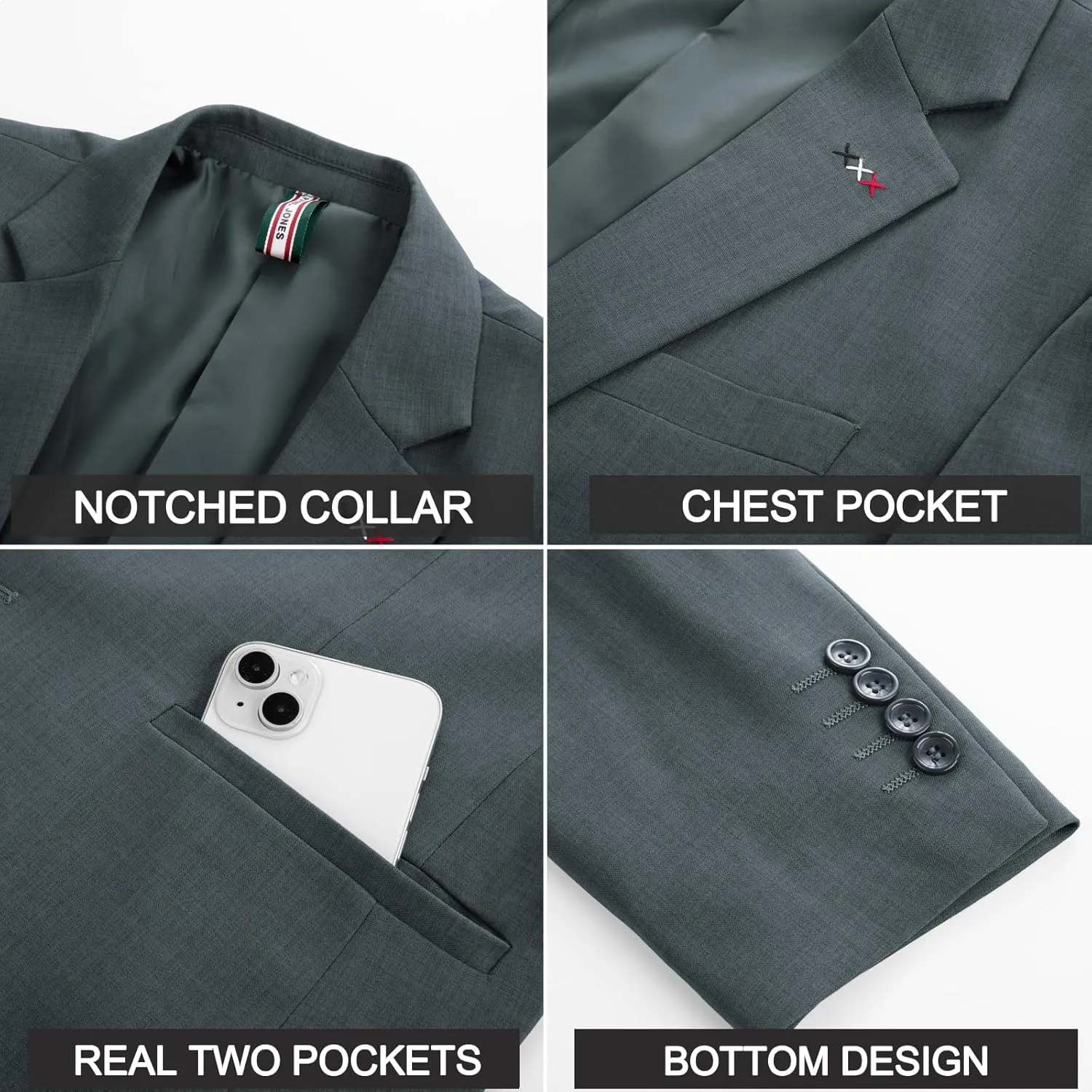 PJ PAUL JONES Mens Blazers Sport Coats Casual Lightweight Two Button Business Suit Jackets