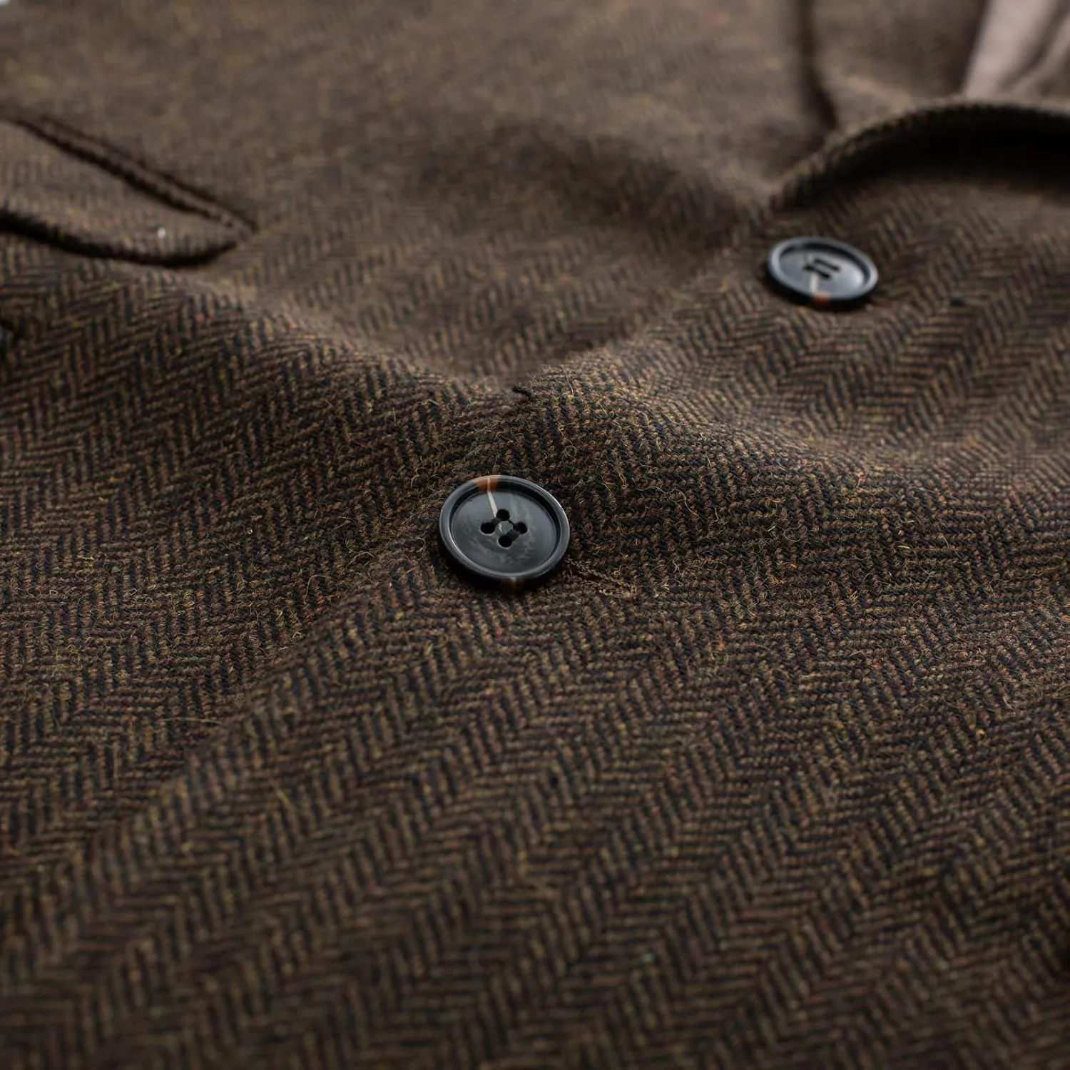 PJ PAUL JONES Men's Vintage Herringbone Tweed Blazers British Wool Blend Sport Coat Jacket