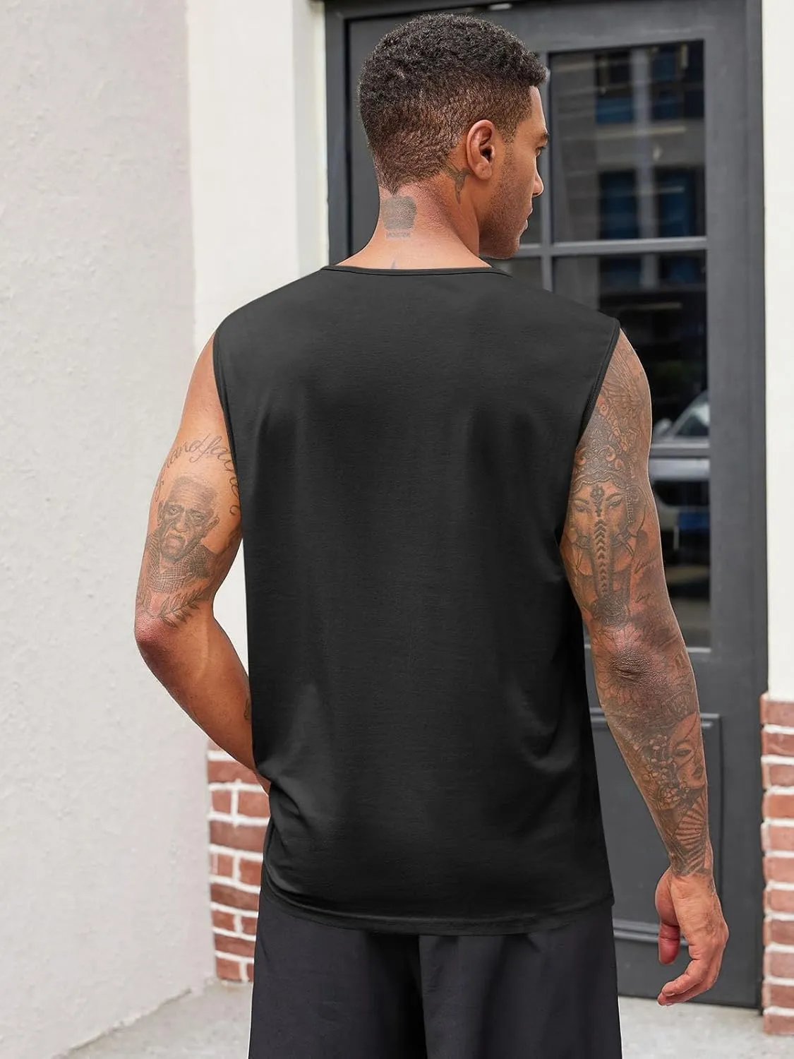 Runcati Mens Muscle Tank Tops Sleeveless Workout Gym Slim Fit Henley Shirt Casual Basic Summer Beach Tops