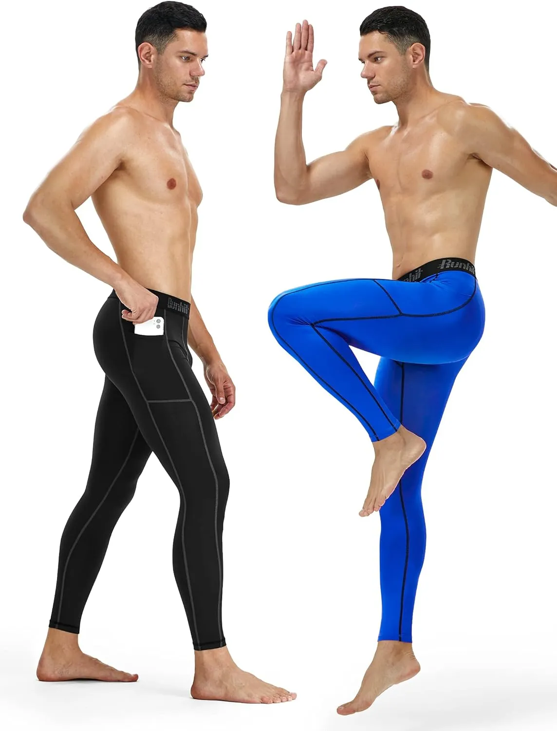 Runhit Compression Pants Men Running Tights Leggings Athletic Workout Gym Pants