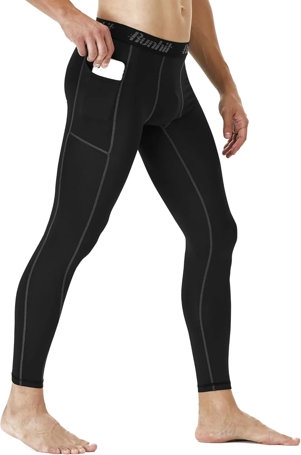 Runhit Compression Pants Men Running Tights Leggings Athletic Workout Gym Pants