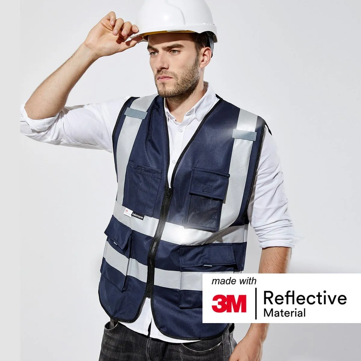 Salzmann Multi-Pocket Working Vest - Reflective Vest - Made with 3M Reflective Material