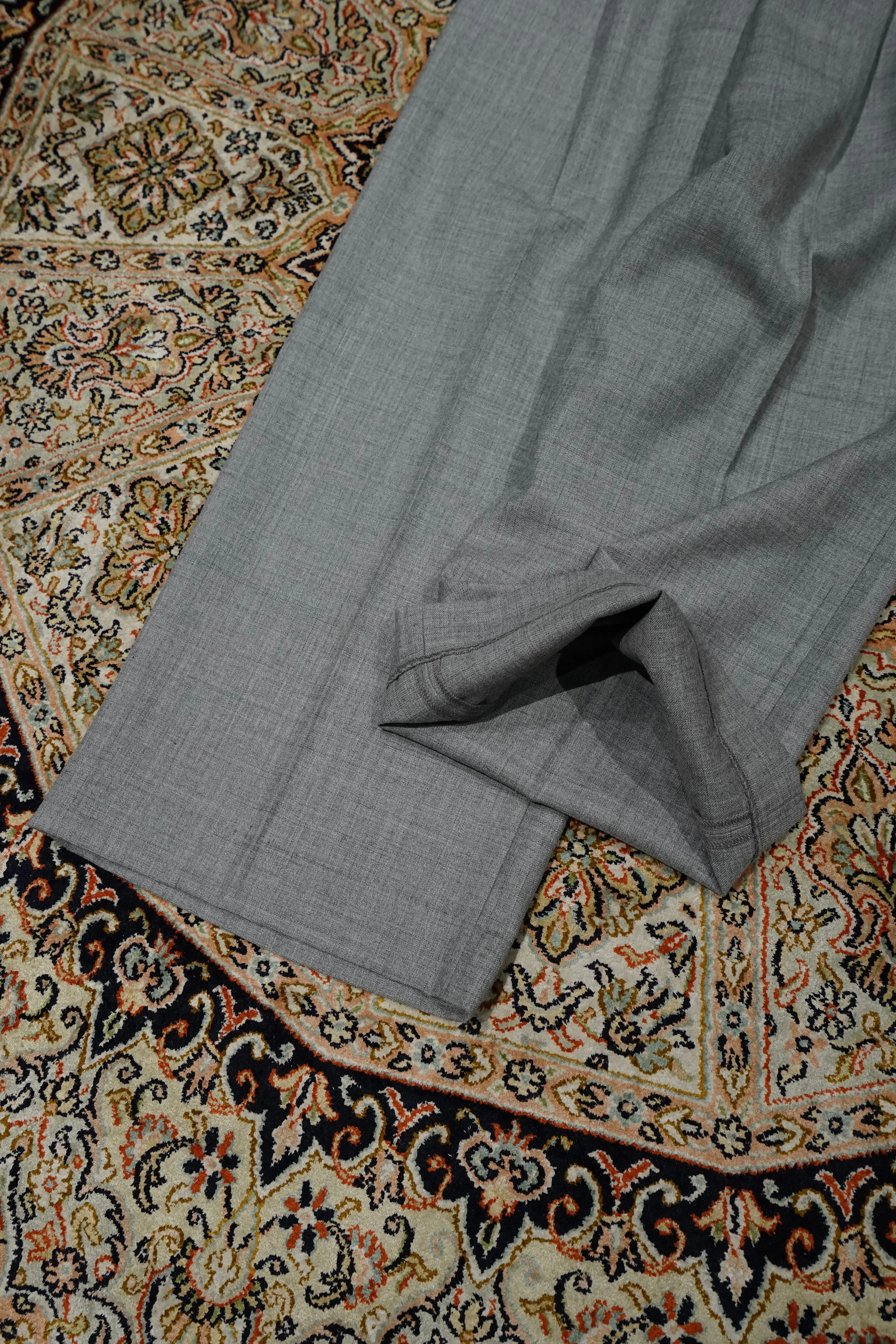 SATORU SASAKI SINGLE-TUCKED WIDE TROUSERS (GRAY)