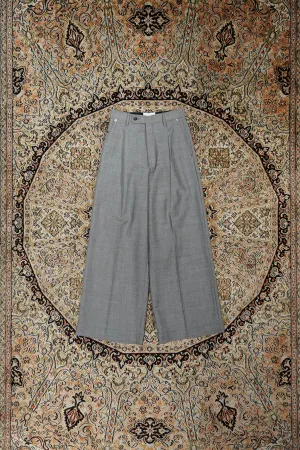 SATORU SASAKI SINGLE-TUCKED WIDE TROUSERS (GRAY)