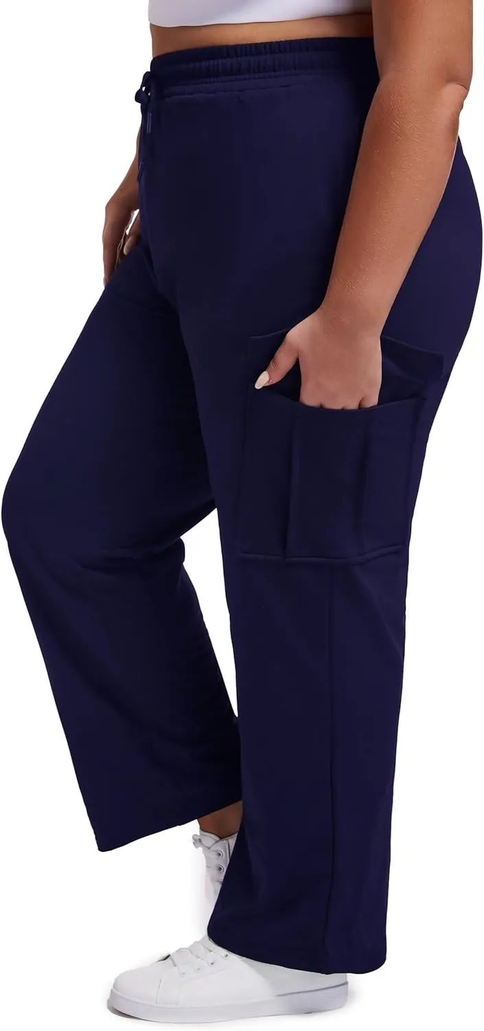 SEKINO Women's Plus Size Cargo Sweatpants Casual Wide Straight Leg Pants Drawstring High Waisted Joggers Pants