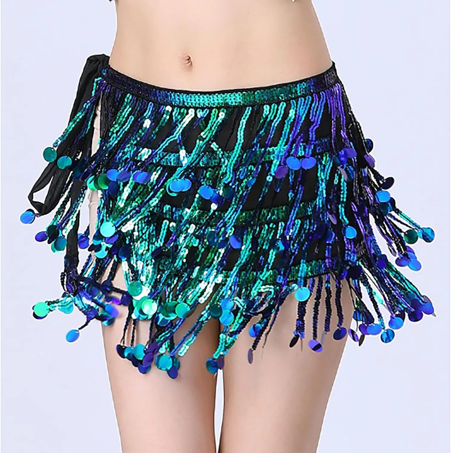 Short Skirt for Women Sexy Fashion Drawstring Sequin Skirts Fashion Fringe High Waisted Skirt Sports Party Skirt