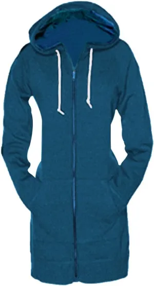 SKYLINEWEARS Women Casual Zip Up Hoodies Fleece Tunic Sweatshirt Long Hoodie Jacket With Pockets
