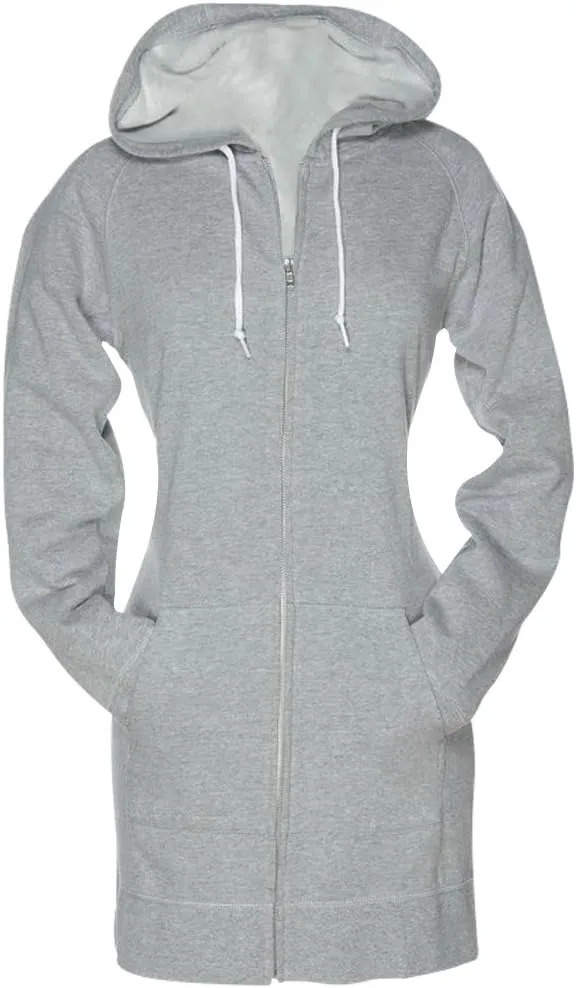 SKYLINEWEARS Women Casual Zip Up Hoodies Fleece Tunic Sweatshirt Long Hoodie Jacket With Pockets