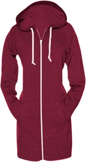 SKYLINEWEARS Women Casual Zip Up Hoodies Fleece Tunic Sweatshirt Long Hoodie Jacket With Pockets