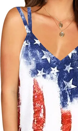 Soesdemo Dressy Tank Top for Women Casual Summer Floral Rhinestones Spaghetti Strap V Neck Sleeveless Tunic for Leggings