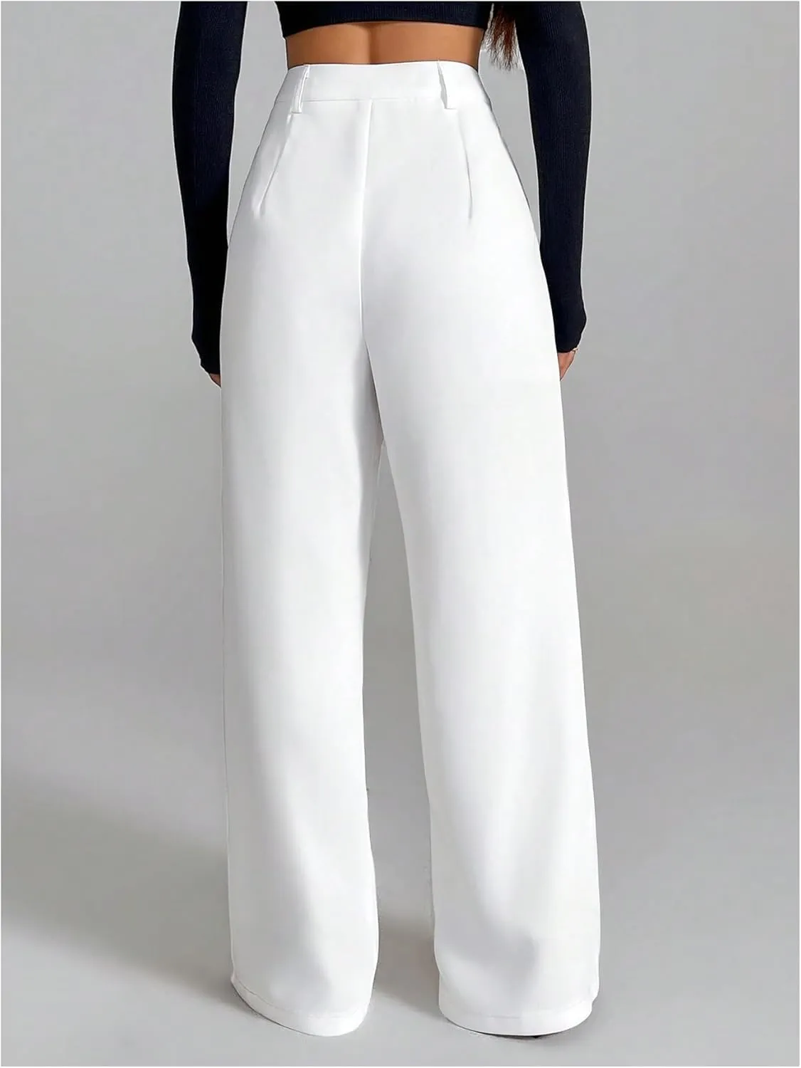 SOLY HUX Women's Wide Leg Dress Pants High Waisted Pleated Loose Work Office Trousers