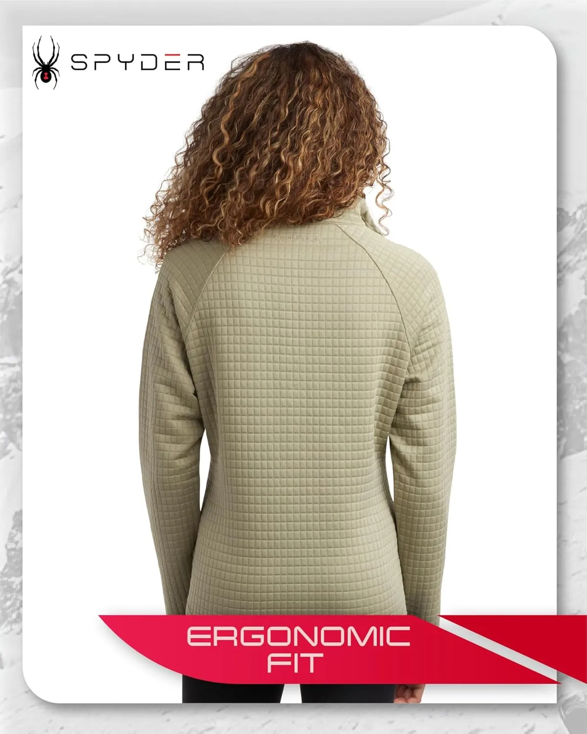 Spyder Women's Quarter Zip Active Sweatshirt - UPF 30  Grid Fleece Long Sleeve Athletic Mock Neck Pullover Top (Sizes: S-XL)