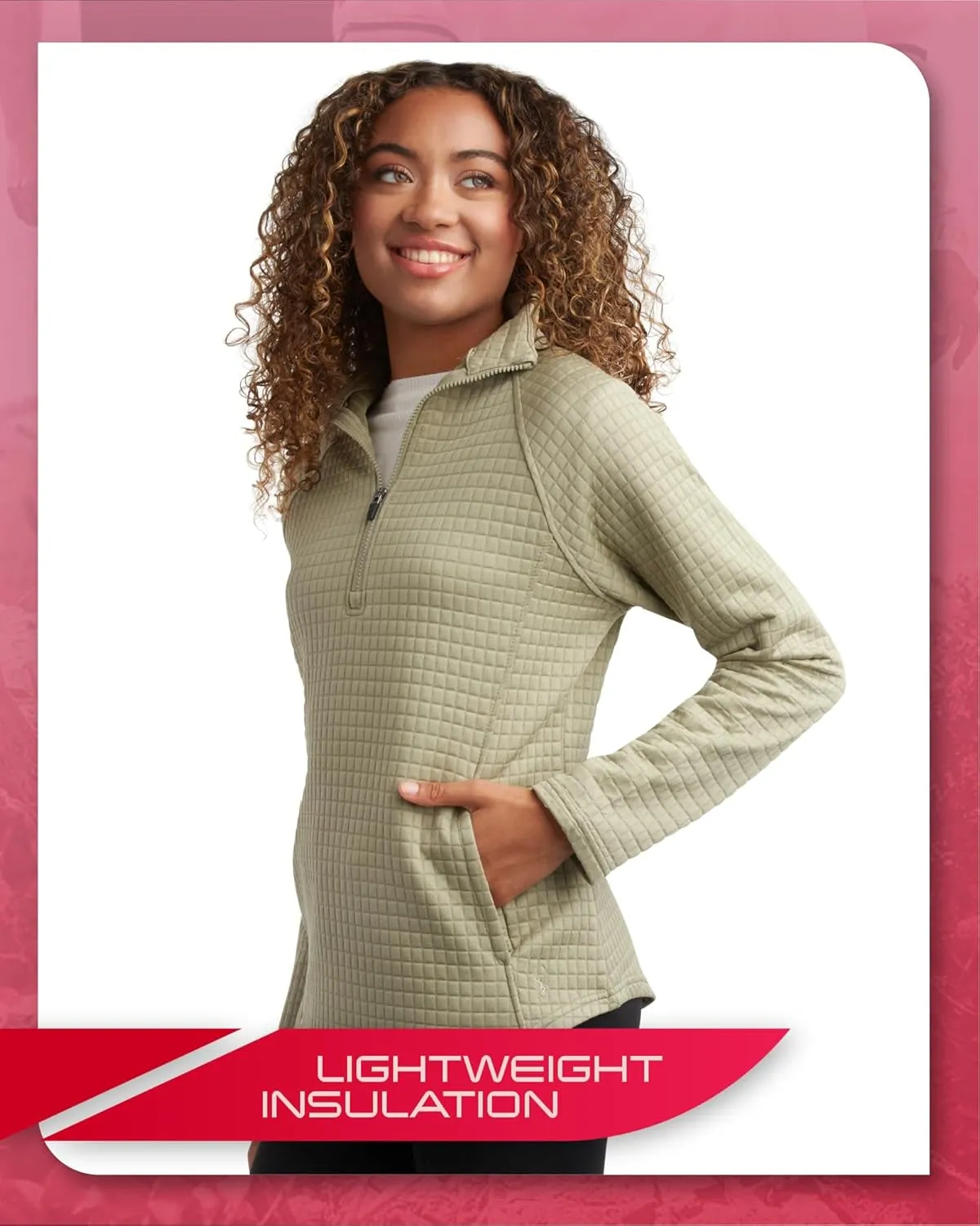 Spyder Women's Quarter Zip Active Sweatshirt - UPF 30  Grid Fleece Long Sleeve Athletic Mock Neck Pullover Top (Sizes: S-XL)
