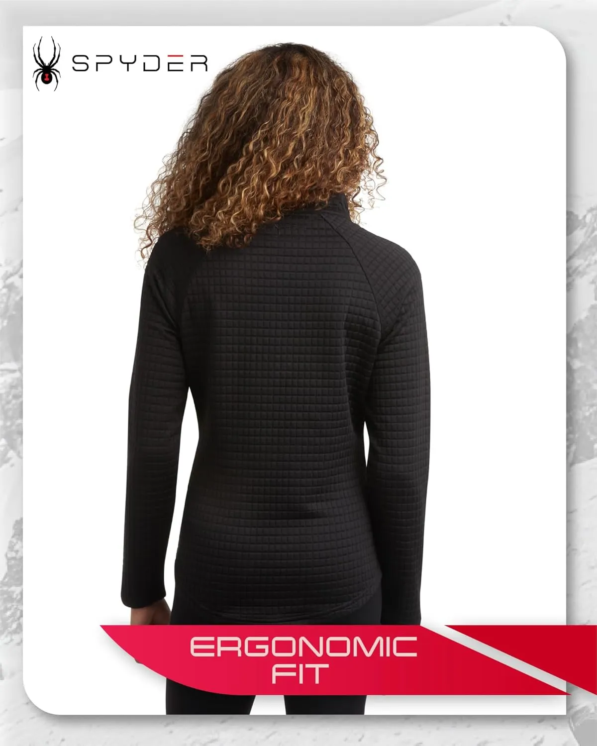 Spyder Women's Quarter Zip Active Sweatshirt - UPF 30  Grid Fleece Long Sleeve Athletic Mock Neck Pullover Top (Sizes: S-XL)