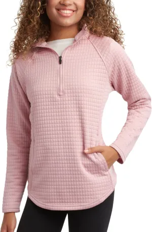 Spyder Women's Quarter Zip Active Sweatshirt - UPF 30  Grid Fleece Long Sleeve Athletic Mock Neck Pullover Top (Sizes: S-XL)