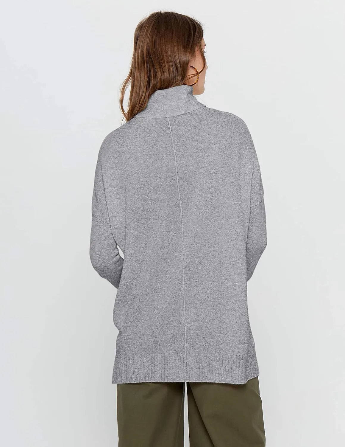 State Cashmere Womens Oversized Tunic Turtleneck Sweater 100% Pure Cashmere Classic Long Sleeve Pullover