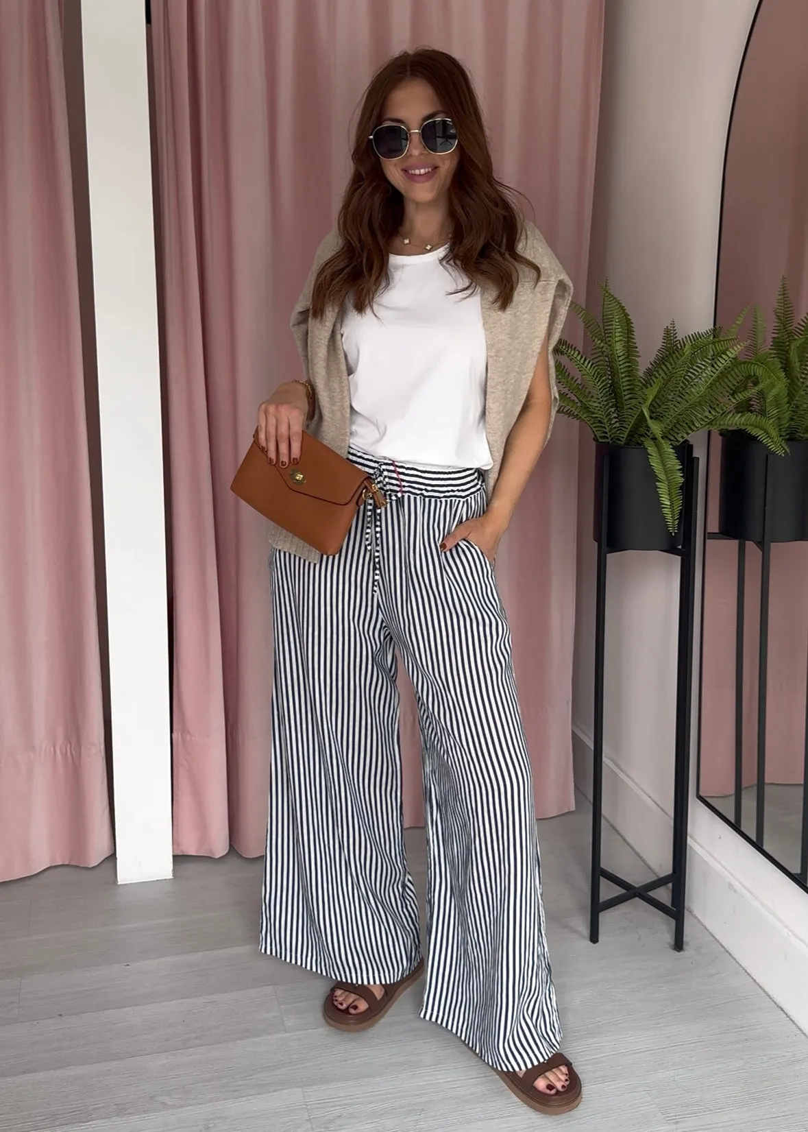 Stripey Trousers - Navy